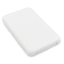 Power bank 5000 mAh ze zintegrowanymi kablami, adapter w komplecie | Presley / Biały V0905-02