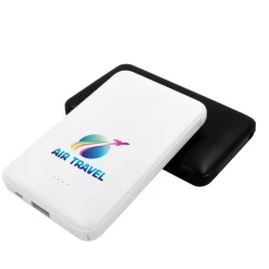 Power bank 5000 mAh ze zintegrowanymi kablami, adapter w komplecie | Presley / Biały V0905-02