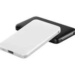 Power bank 5000 mAh ze zintegrowanymi kablami, adapter w komplecie | Presley / Biały V0905-02