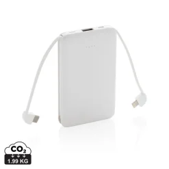 Power bank 5000 mAh, zintegrowany kabel 3 w 1 / Czarny P322.081
