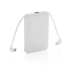 Power bank 5000 mAh, zintegrowany kabel 3 w 1 / Czarny P322.081