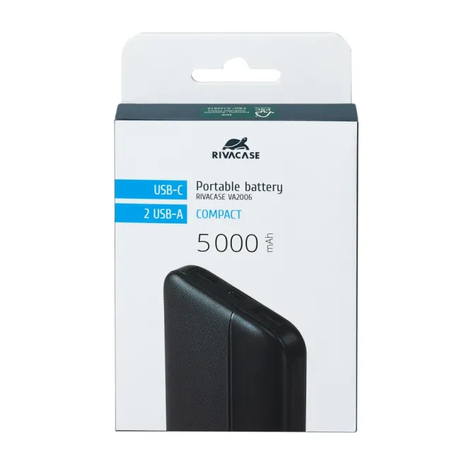 Power Bank VA2006 5000 mAh RIVACASE / Czarny EG834603