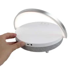 Prixton głośnik Bluetooth® 10 W 4 w 1 ze światłem LED i podstawą do ładowania bezprzewodowego / Biały 2PA16001