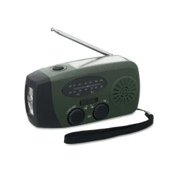 Przenośne radio z latarką LED / Ciemnozielony MO2746-60