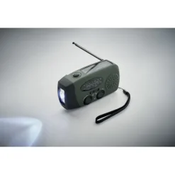 Przenośne radio z latarką LED / Ciemnozielony MO2746-60