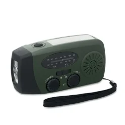 Przenośne radio z latarką LED / Ciemnozielony MO2746-60