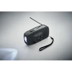 Przenośne radio z latarką LED / Czarny MO2746-03