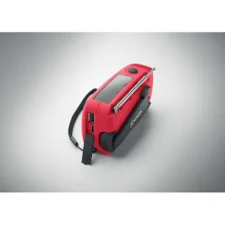 Przenośne radio z latarką LED / Czerwony MO2746-05