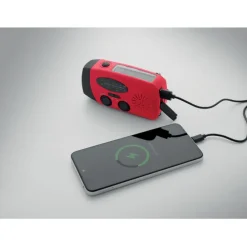 Przenośne radio z latarką LED / Czerwony MO2746-05