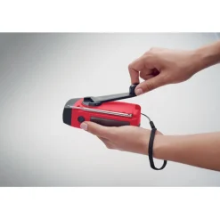 Przenośne radio z latarką LED / Czerwony MO2746-05