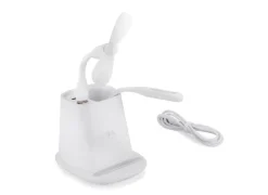 Przybornik z ładowarką indukcyjną (5W) BERGO II / Biały 09167-01