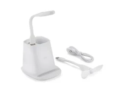 Przybornik z ładowarką indukcyjną (5W) BERGO II / Biały 09167-01