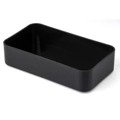 Pudełka śniadaniowe 2 w 1, 2x400 ml, bambusowe wieczko, sztućce / Czarny V1215-03