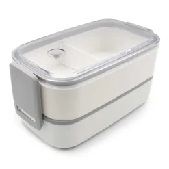 Pudełka śniadaniowe 2 w 1, 2x700 ml, sztućce | Cash / Biały V7246-02
