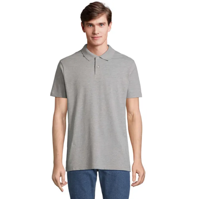 PULSE U NISEX POLO / Szary Melanż 2 S04502-GY-XL