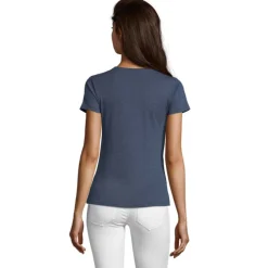 REGENT F Damski T-Shirt / Melanż denim S02758-HD-XXL