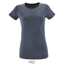 REGENT F Damski T-Shirt / Melanż denim S02758-HD-L