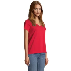 REGENT V T-SHIRT WOMEN / Czerwony S04766-RD-XS
