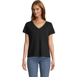 REGENT V T-SHIRT WOMEN / Deep Black S04766-DB-S