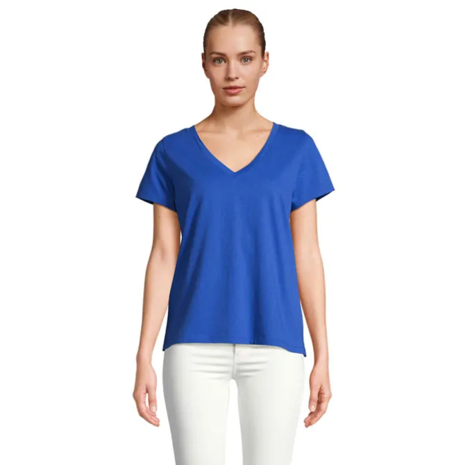 REGENT V T-SHIRT WOMEN / Niebieski S04766-RB-XS