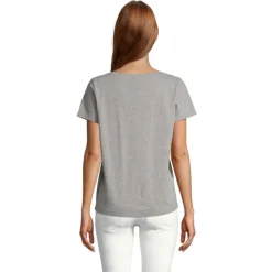 REGENT V T-SHIRT WOMEN / Szary Melanż S04766-GM-XL