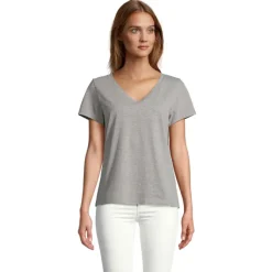 REGENT V T-SHIRT WOMEN / Szary Melanż S04766-GM-XL