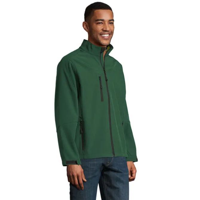 RELAX Męski softshell 340g / Ciemno-Zielony S46600-BO-M