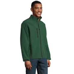 RELAX Męski softshell 340g / Ciemno-Zielony S46600-BO-S