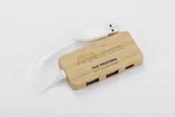 Rozdzielacz bambusowy HUB USB z wymienną wtyczką - RIVO / Naturalny 09170-17