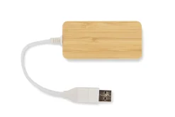 Rozdzielacz bambusowy HUB USB z wymienną wtyczką - RIVO / Naturalny 09170-17