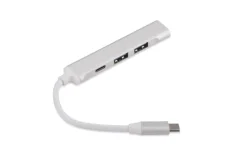 Rozdzielacz HUB USB z kablem typ C - ROSKO / Srebrny 09163-00