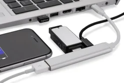 Rozdzielacz HUB USB z kablem typ C - ROSKO / Srebrny 09163-00
