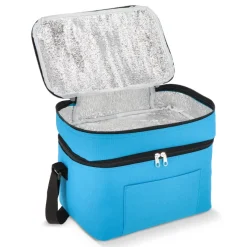 R-PET 600D Dwukomorowa torba chłodząca 30 x 20 x 24 cm 12L / Jasnoniebieski LT95393-N0012