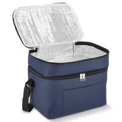 R-PET 600D Dwukomorowa torba chłodząca 30 x 20 x 24 cm 12L / Ciemnoniebieski LT95393-N0010
