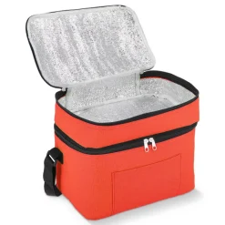 R-PET 600D Dwukomorowa torba chłodząca 30 x 20 x 24 cm 12L / Czerwony LT95393-N0021