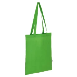 R-PET Torba transportowa z długimi uchwytami z włókniny 38 x 42 cm 75 g/m² / Jasnozielony LT91328-N0032