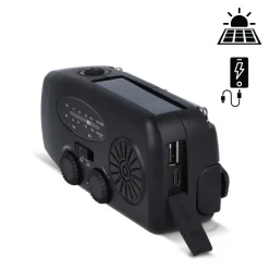 SafeSound Radio awaryjne zasilane energią słoneczną i korbką / Czerwony LT95607-N0021