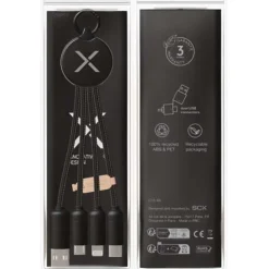 SCX.design C14 kabel do ładowania 5 w 1 o mocy 15 W / Czarny 2PX17990