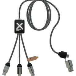 SCX.design C33 kabel do ładowania typu C o mocy 60 W z podwójnym podświetlanym logo / Melanż czarny 2PX21390