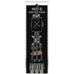 SCX.design C33 kabel do ładowania typu C o mocy 60 W z podwójnym podświetlanym logo / Melanż czarny 2PX21390
