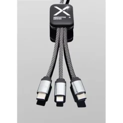 SCX.design C33 kabel do ładowania typu C o mocy 60 W z podwójnym podświetlanym logo / Melanż czarny 2PX21390