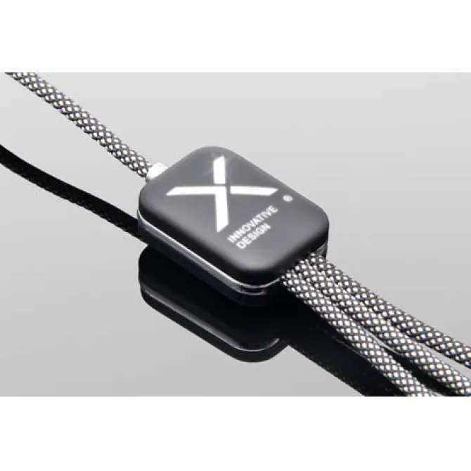 SCX.design C33 kabel do ładowania typu C o mocy 60 W z podwójnym podświetlanym logo / Melanż czarny 2PX21390