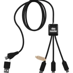 SCX.design C45 kabel 5 w 1 z tworzywa PET pochodzącego z recyklingu umożliwiający transfer danych / Czarny 2PX08590
