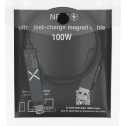 SCX.design C59 magnetyczny kabel do ładowania o mocy 100 W w izolacji z silikonu / Czarny 2PX21590
