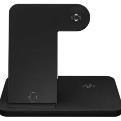 SCX.design W28 bezprzewodowa baza ładująca 3 w 1 ze stojakiem na telefon / Czarny 2PX13590