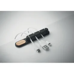 Silikonowy organizer kabli / Czarny MO2824-03