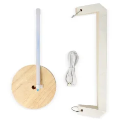 Składana papierowa lampa LED Coollux Aurora Tall na drewnianej podstawie, 32 cm / Naturalny LT40726-N0094