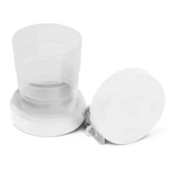 Składany kubek podróżny 220 ml z karabińczykiem / Biały V7618-02