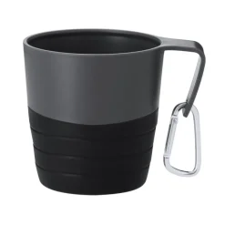 Składany kubek podróżny 340 ml z karabińczykiem / Czarny VA669-03