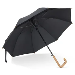 Składany parasol 23” z plastiku z recyklingu automatycznie otwierany / Czarny LT97113-N0002